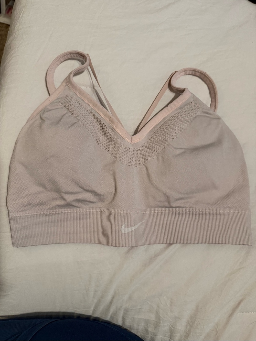 Nike Light Pink Seamless Strappy Sports Bra